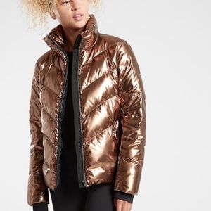 Athleta Lofty Metalic Down Jacket size S